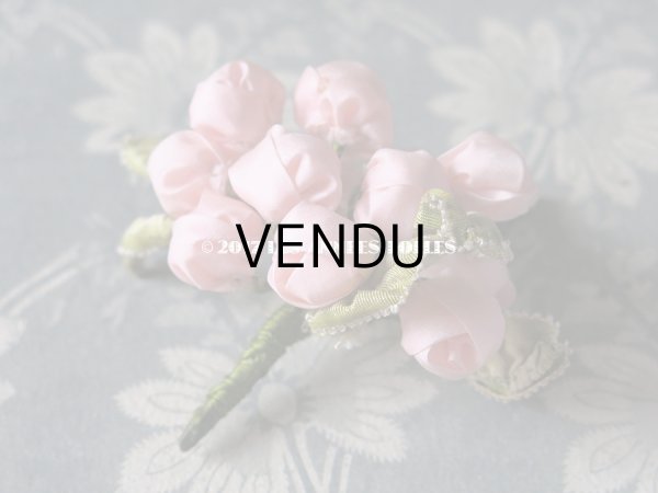 画像2: 1900年代 アンティーク ピンクの薔薇のコサージュ ロココ調 (2)