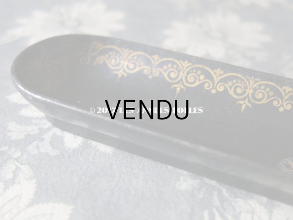 画像7: 19世紀 アンティーク ナポレオン3世 パピエマシェ トレイ ペンケース  (7)