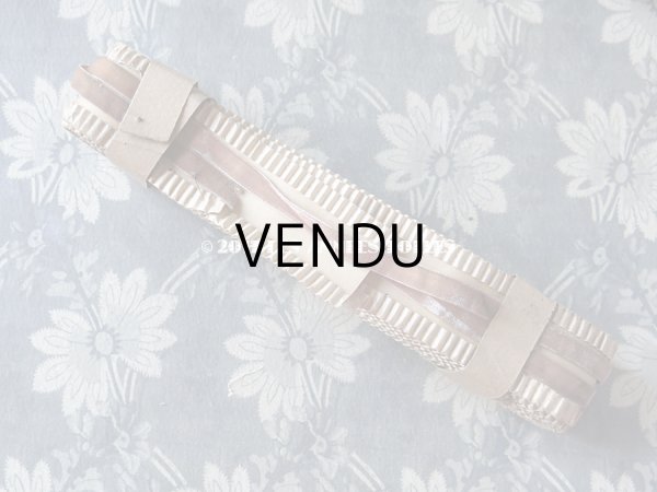 画像11: 19世紀末 未使用 アンティーク シルク製 ベルベット＆サテン ダブルフェイスのリボン ピンクベージュ 10m 幅8mm VELOURS SOIE PON 5000 COL 3 (11)