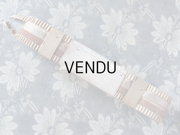 画像9: 19世紀末 未使用 アンティーク シルク製 ベルベット＆サテン ダブルフェイスのリボン ピンクベージュ 10m 幅8mm VELOURS SOIE PON 5000 COL 3 (9)