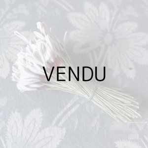 画像: 1900年代 アンティーク ペップ 白＆ボルドー色 コサージュ用 花芯 