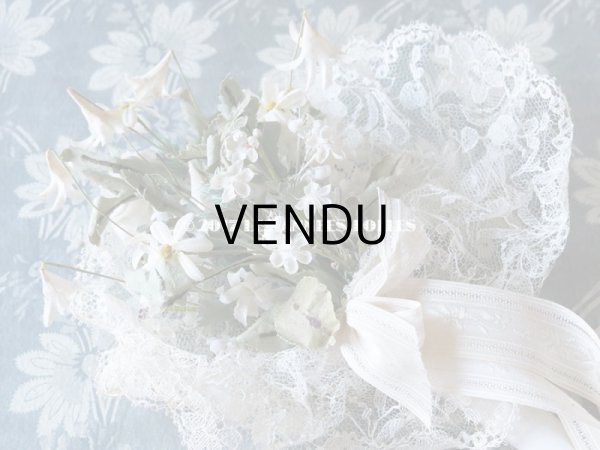 画像5: 19世紀末 アンティーク 花嫁のブーケ　花模様のレース＆シルク製ジャガード織リボン　ウェディングブーケ (5)