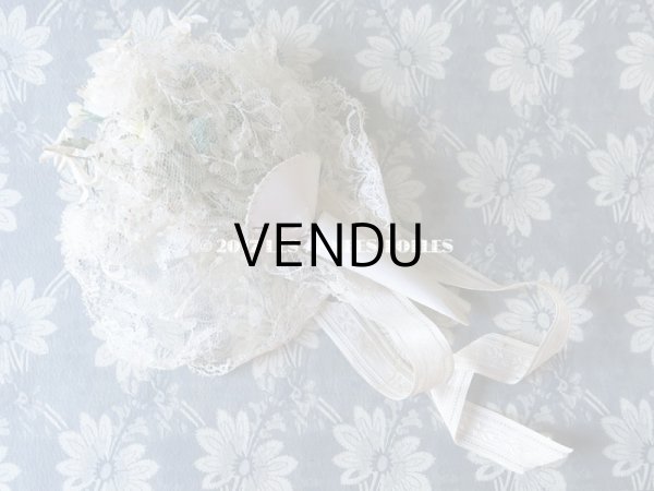 画像3: 19世紀末 アンティーク 花嫁のブーケ　花模様のレース＆シルク製ジャガード織リボン　ウェディングブーケ (3)