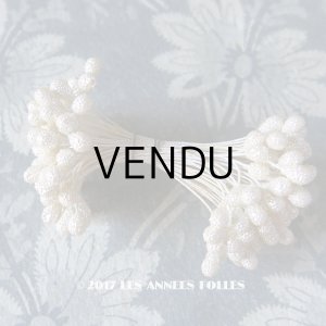 画像: 1930年代 アンティーク ペップ アイボリー色 グリッター コサージュ用 花芯 