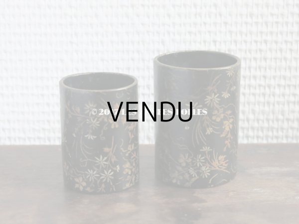 画像6: 19世紀 アンティーク ナポレオン3世 パピエマシェ 花模様のゴブレ S (6)