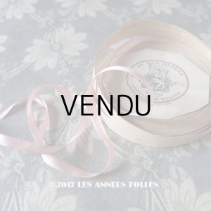 画像: アンティーク ボンマルシェ シルクサテン地 リボン ストライプ 7.8m  ROSE 3   - AU BON MARCHE -
