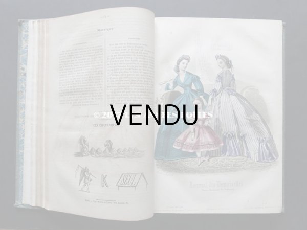 画像6: 1864年 アンティーク 本 版画付き モード新聞 JOURNAL DES DEMOISELLES (6)