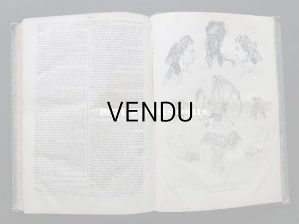 画像11: 1864年 アンティーク 本 版画付き モード新聞 JOURNAL DES DEMOISELLES (11)