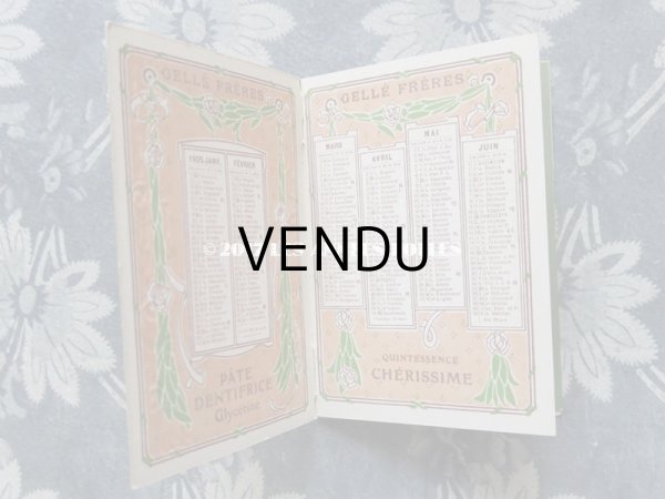 画像4: 1905年 アンティーク カレンダー手帳  - GELLE FRERES - (4)