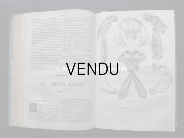 画像9: 1864年 アンティーク 本 版画付き モード新聞 JOURNAL DES DEMOISELLES (9)