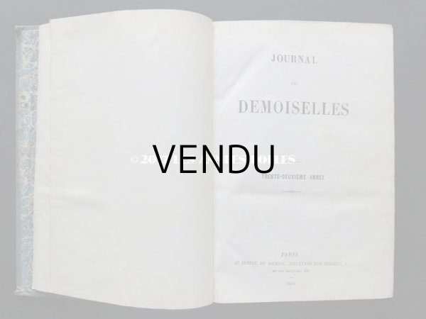 画像2: 1864年 アンティーク 本 版画付き モード新聞 JOURNAL DES DEMOISELLES (2)