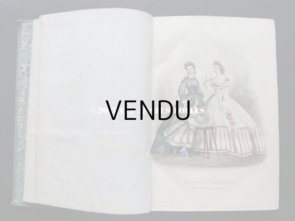 画像3: 1864年 アンティーク 本 版画付き モード新聞 JOURNAL DES DEMOISELLES (3)