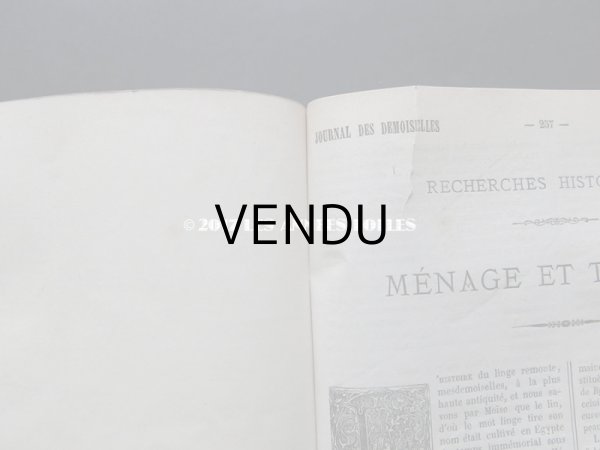 画像12: 1864年 アンティーク 本 版画付き モード新聞 JOURNAL DES DEMOISELLES (12)