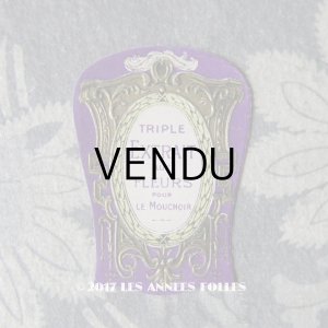 画像: 19世紀 アンティーク パフュームラベル TRIPLE EXTRAIT AUX FLEURS POUR LE MOUCHOIR