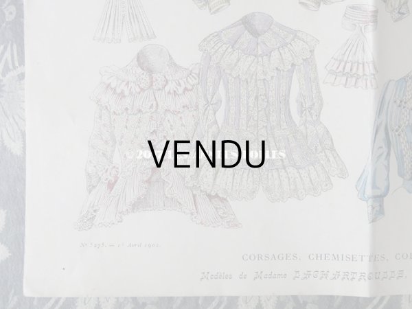 画像5: 1902年 アンティーク モード版画 モード新聞 JOURNAL DES DEMOISELLES ET PETIT COURRIER DES DAMES (5)