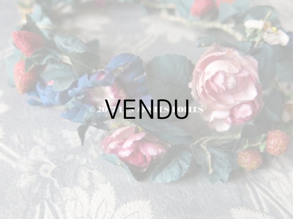 画像5: アンティーク 吹きガラス製の苺 & 草花のヘッドリース　ウェディング 結婚式 ティアラ (5)