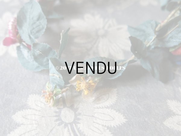 画像7: アンティーク 吹きガラス製の苺 & 草花のヘッドリース　ウェディング 結婚式 ティアラ (7)