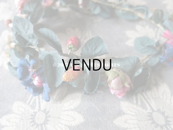 画像9: アンティーク 吹きガラス製の苺 & 草花のヘッドリース　ウェディング 結婚式 ティアラ (9)
