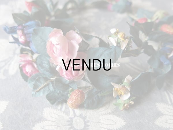 画像4: アンティーク 吹きガラス製の苺 & 草花のヘッドリース　ウェディング 結婚式 ティアラ (4)