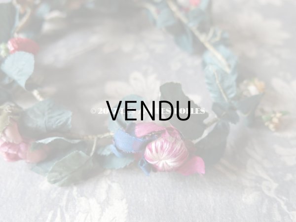 画像8: アンティーク 吹きガラス製の苺 & 草花のヘッドリース　ウェディング 結婚式 ティアラ (8)