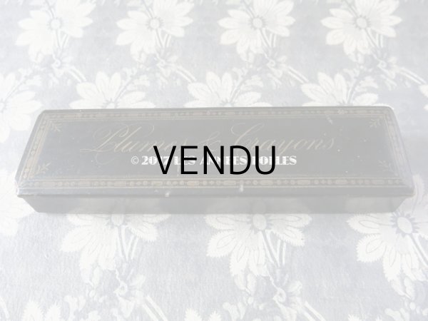 画像3: 19世紀 アンティーク ペンケース パピエマシェ PLUMES & CRAYONS (3)