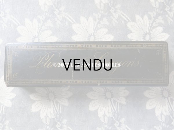 画像4: 19世紀 アンティーク ペンケース パピエマシェ PLUMES & CRAYONS (4)