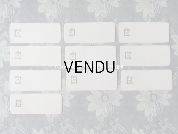 画像6: アンティーク モノグラム入り 小さなカード 10枚のセット (6)