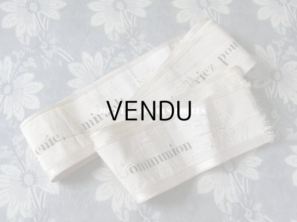 画像7: 1846年 アンティーク  シルク製リボン　コミュ二オン (7)