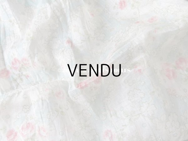 画像7: 1920年代 アンティーク  オーガンジー ピンクの薔薇のプリント ファブリック 60×43(36)cm (7)