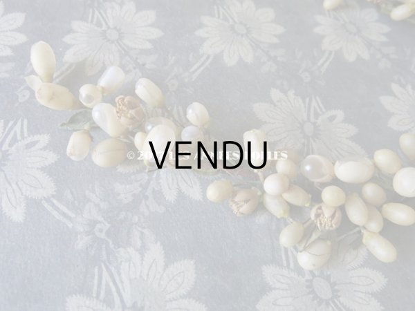 画像6: 19世紀 アンティーク 吹き硝子製 ワックスフラワーのヘッドリース & ブローチ2点 ウェディング 結婚式 ティアラ (6)