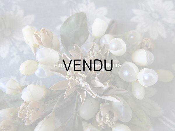 画像14: 19世紀 アンティーク 吹き硝子製 ワックスフラワーのヘッドリース & ブローチ2点 ウェディング 結婚式 ティアラ (14)