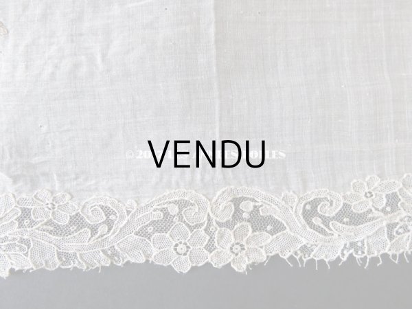 画像9: 19世紀末 アンティーク 結婚式のハンカチ ポワンドガーズのレース モノグラム 【Y.J】  『ポワン・ド・ガーズ』 (9)