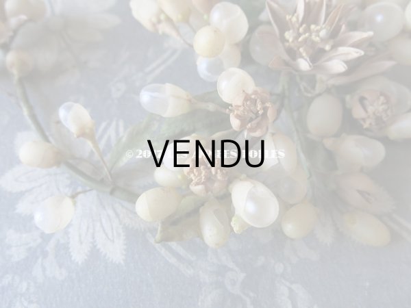 画像16: 19世紀 アンティーク 吹き硝子製 ワックスフラワーのヘッドリース & ブローチ2点 ウェディング 結婚式 ティアラ (16)