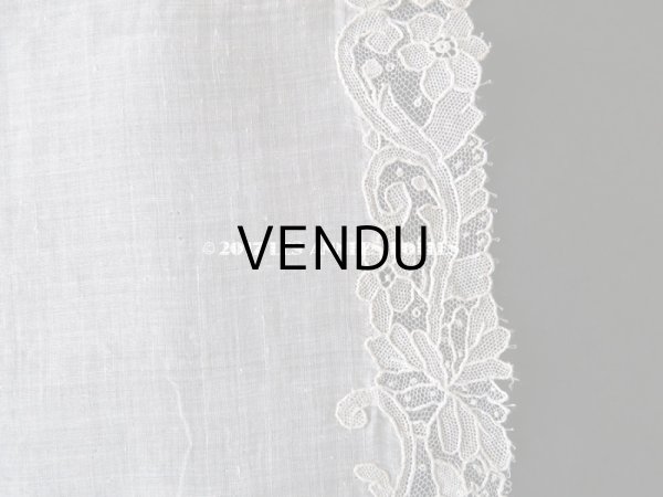 画像17: 19世紀末 アンティーク 結婚式のハンカチ ポワンドガーズのレース モノグラム 【Y.J】  『ポワン・ド・ガーズ』 (17)