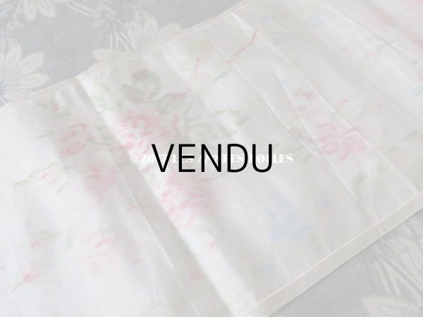 画像4: 19世紀 アンティーク シルク製  ぼかし織り 花模様 幅広リボン 1.75m (4)