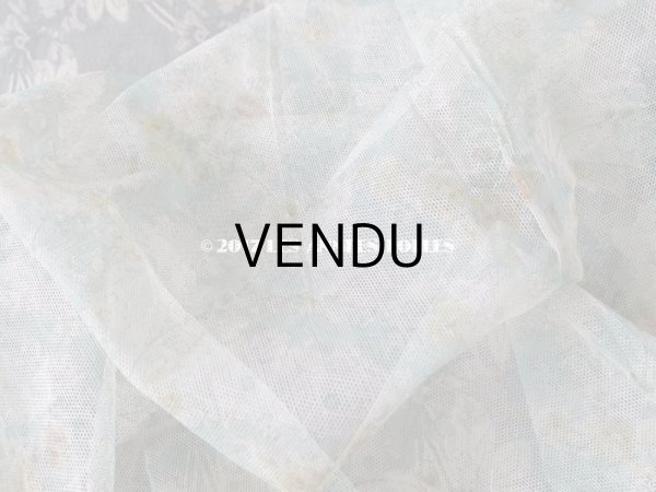 画像5: 1920年代 アンティーク  チュール地 黄色の薔薇のプリント ファブリック 74×43cm (5)