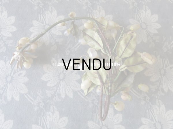 画像17: 19世紀 アンティーク 吹き硝子製 ワックスフラワーのヘッドリース & ブローチ2点 ウェディング 結婚式 ティアラ (17)