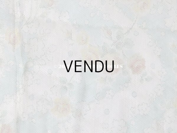 画像3: 1920年代 アンティーク  チュール地 黄色の薔薇のプリント ファブリック 74×43cm (3)