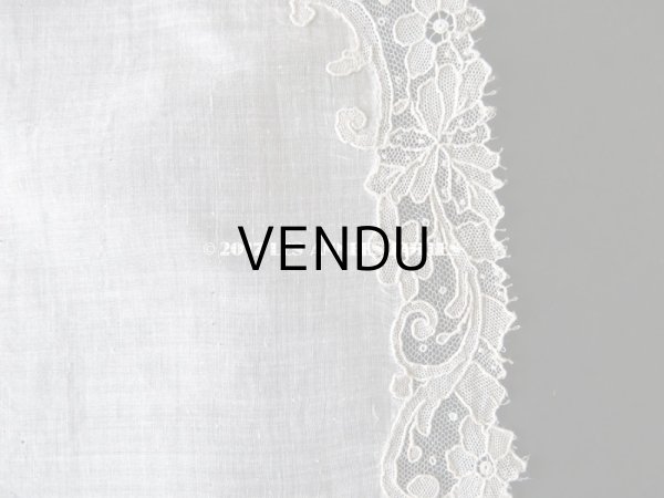 画像16: 19世紀末 アンティーク 結婚式のハンカチ ポワンドガーズのレース モノグラム 【Y.J】  『ポワン・ド・ガーズ』 (16)