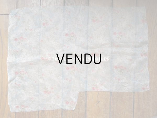 画像8: 1920年代 アンティーク  オーガンジー ピンクの薔薇のプリント ファブリック 60×43(36)cm (8)