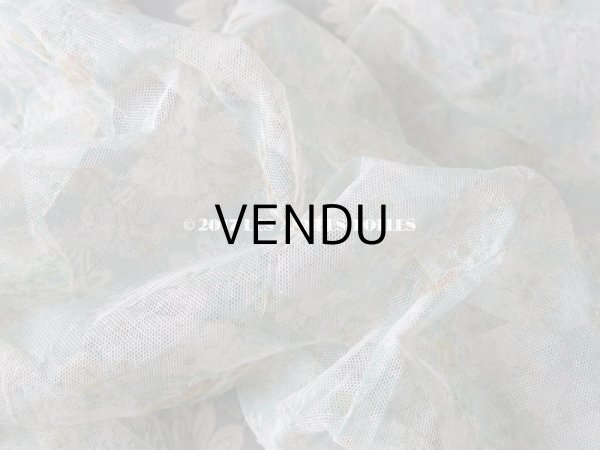 画像6: 1920年代 アンティーク  チュール地 黄色の薔薇のプリント ファブリック 74×43cm (6)