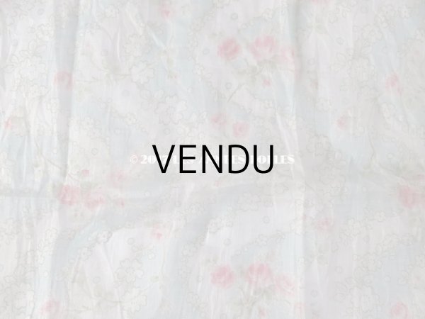 画像4: 1920年代 アンティーク  オーガンジー ピンクの薔薇のプリント ファブリック 60×43(36)cm (4)