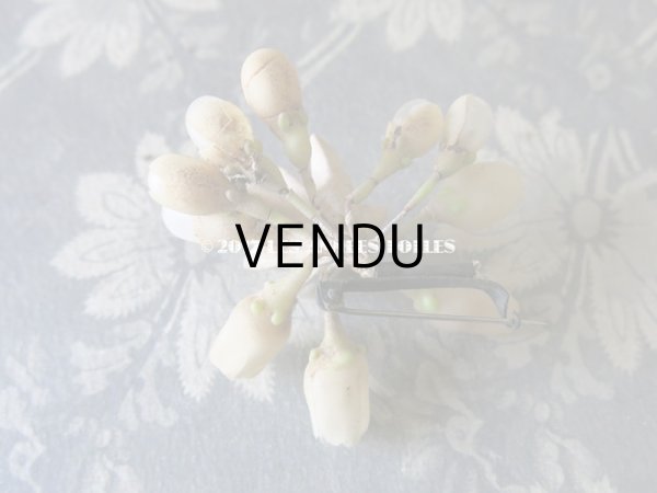 画像20: 19世紀 アンティーク 吹き硝子製 ワックスフラワーのヘッドリース & ブローチ2点 ウェディング 結婚式 ティアラ (20)