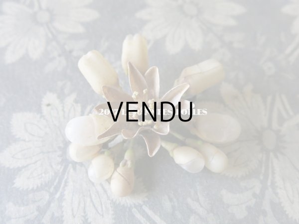 画像19: 19世紀 アンティーク 吹き硝子製 ワックスフラワーのヘッドリース & ブローチ2点 ウェディング 結婚式 ティアラ (19)