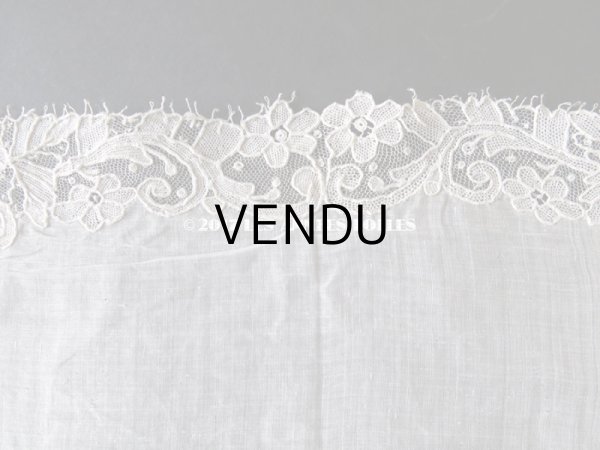 画像12: 19世紀末 アンティーク 結婚式のハンカチ ポワンドガーズのレース モノグラム 【Y.J】  『ポワン・ド・ガーズ』 (12)