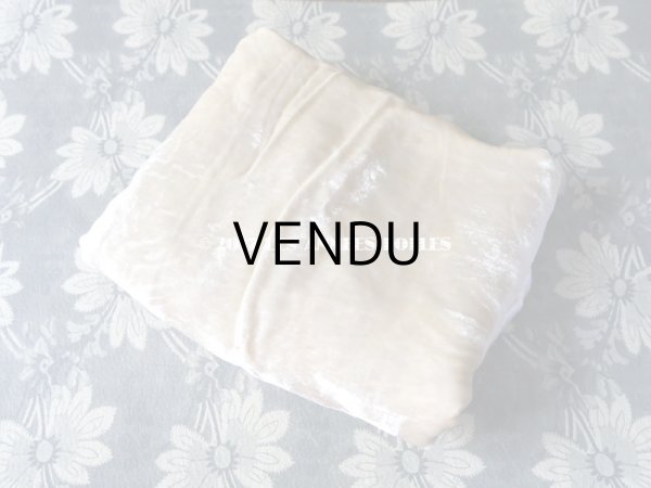 画像7: 1920年代 アンティーク ファブリック シルク製ベルベット アイボリー色 92cm×46cm (7)