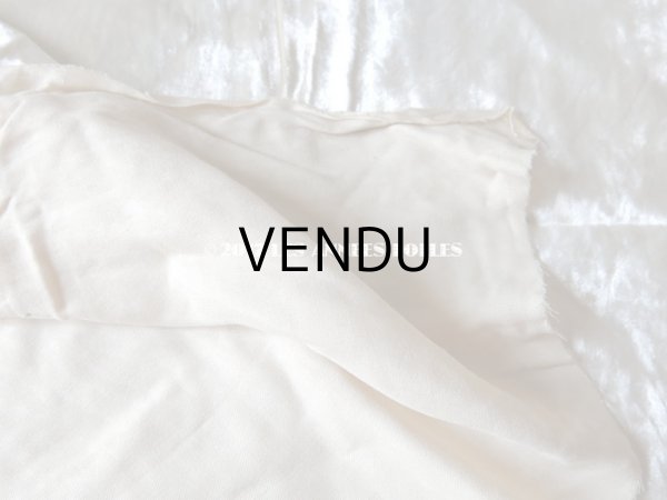 画像5: 1920年代 アンティーク ファブリック シルク製ベルベット アイボリー色 92cm×46cm (5)