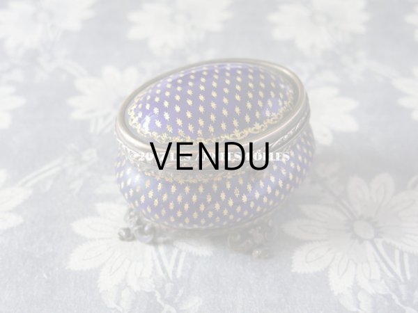 画像3: 19世紀 アンティーク ジュエリーボックス 青紫のエナメル (3)