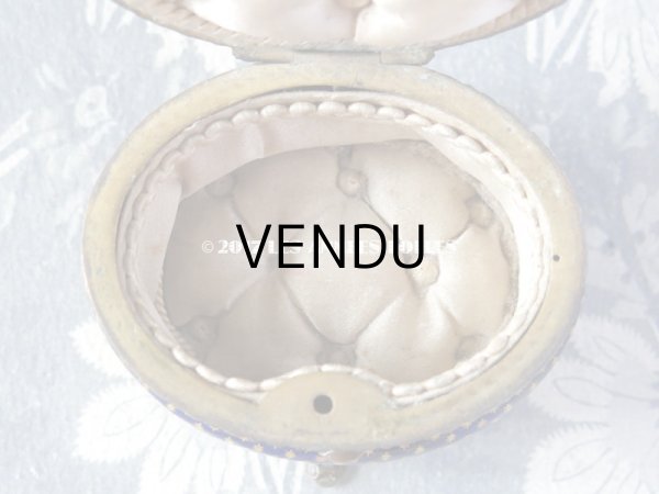 画像13: 19世紀 アンティーク ジュエリーボックス 青紫のエナメル (13)