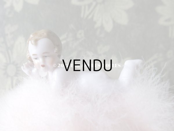 画像6: アンティーク パフ　白鳥の羽根 & BEBEのセラミック人形 (6)